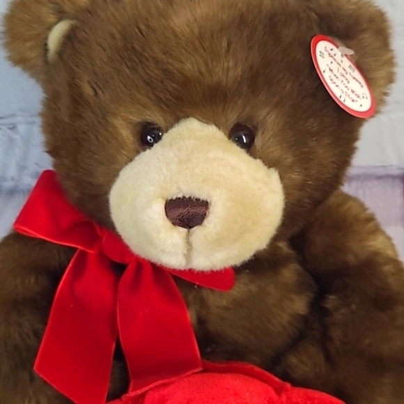 GUND 19" Classic Brown Teddy Bear Red Ribbon & Star Plush Stuffed Animal Toy - Picture 9 of 13